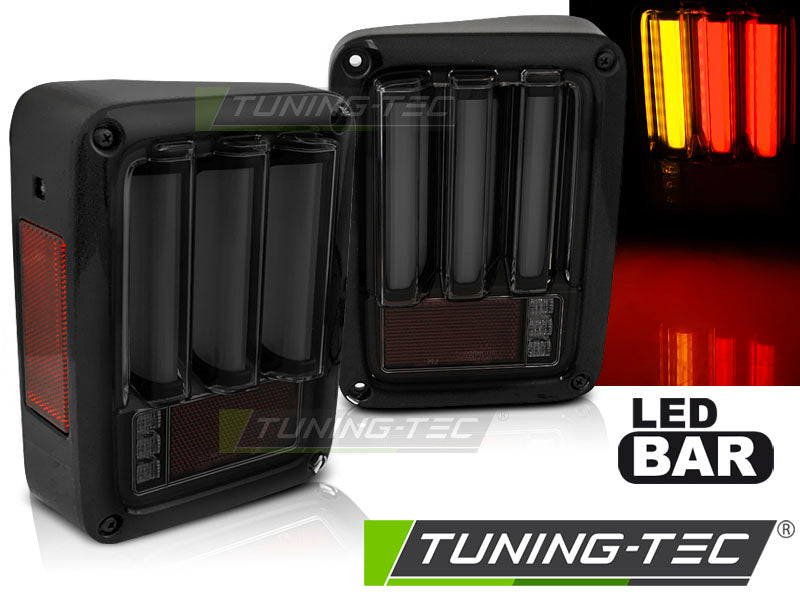 Tuning-Tec LED Lightbar Rückleuchten für Chrysler Jeep Wrangler JK 07-18 schwarz/rauch
