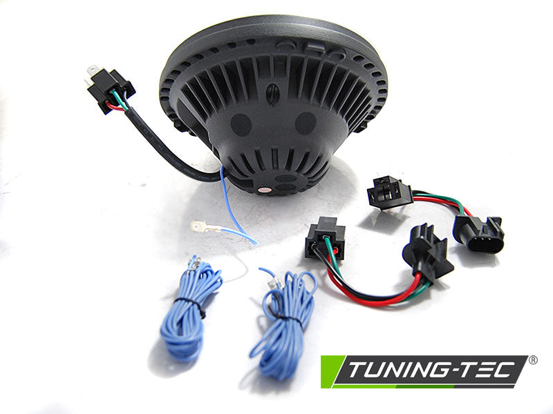 Tuning-Tec Voll LED Angel Eyes Scheinwerfer für Land Rover Defender 90 / 110 / 130 90-16 schwarz