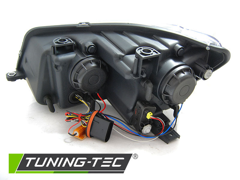 Tuning-Tec LED Tagfahrlicht Scheinwerfer für VW Touran II 5T / Caddy 10-15 Schwarz