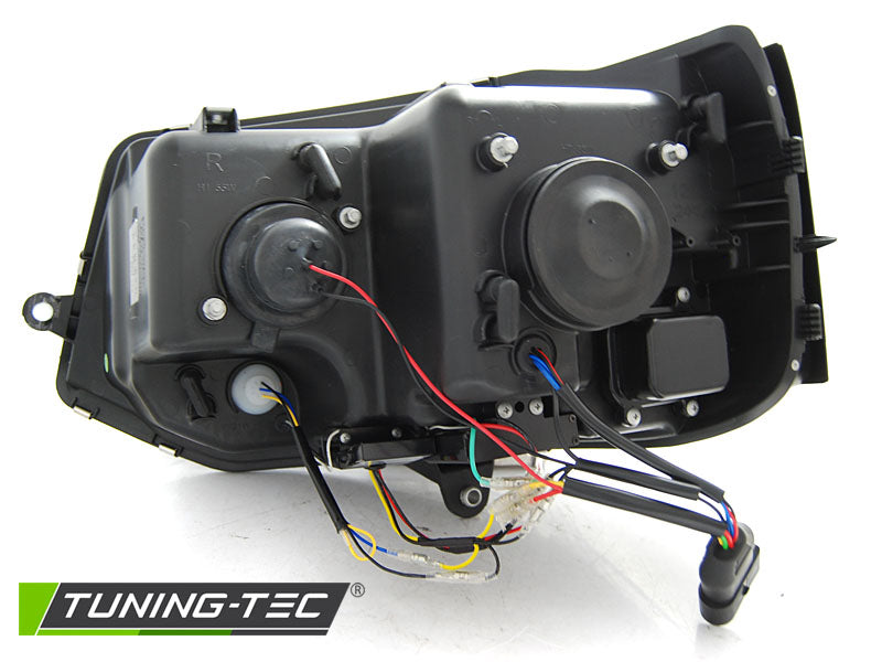 Tuning-Tec LED Tagfahrlicht Scheinwerfer für VW T5 GP (Facelift) 10-15 chrom mit dynamischem LED Blinker