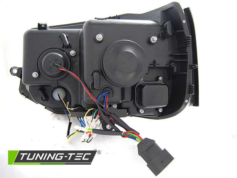 Tuning-Tec LED Tagfahrlicht Scheinwerfer für VW T5 GP (Facelift) 10-15 chrom im T6 Look mit dynamischem LED Blinker