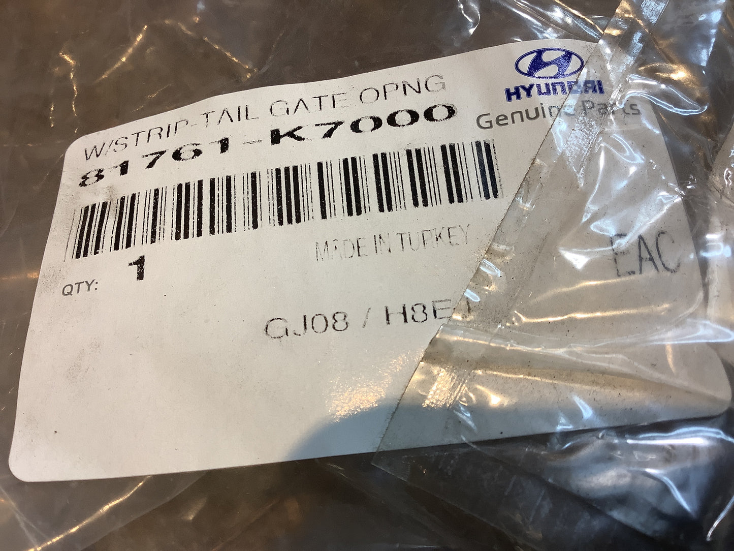 Hyundai i10 2019 Dichtung Kofferraum Original Hyundai NEU