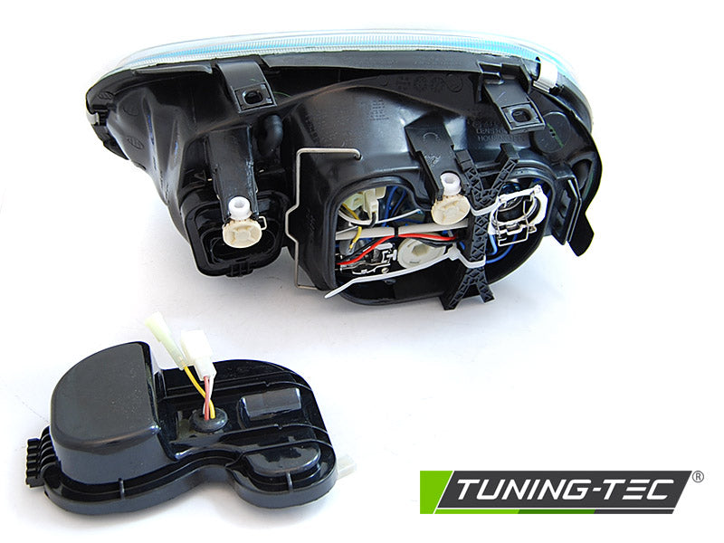 Tuning-Tec Angel Eyes Scheinwerfer für VW Golf 4 97-03 "Mirrorblue" mit NSW