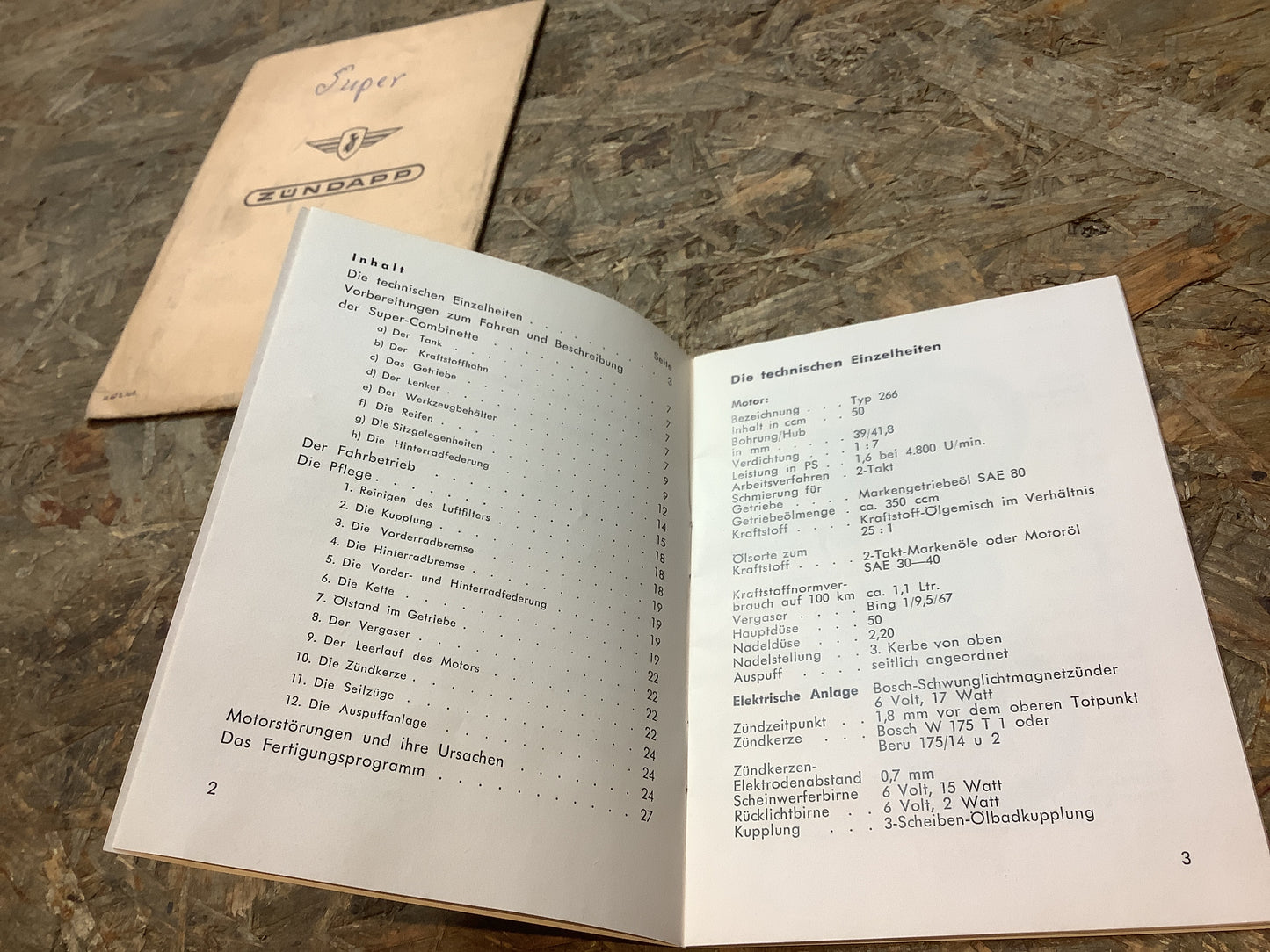 Bedienung und Pflege Super Zündapp Combinette Typ 429