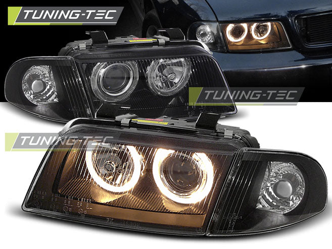Tuning-Tec Angel Eyes Scheinwerfer für Audi A4 B5 94-98 schwarz