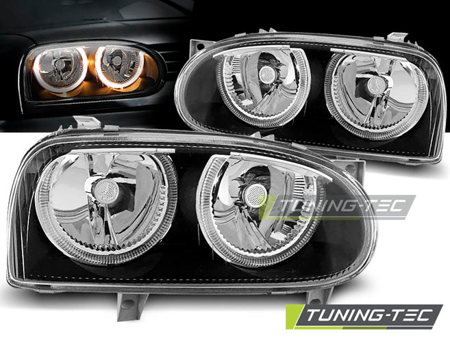 Tuning-Tec Angel Eyes Scheinwerfer für VW Golf 3 91-97 schwarz