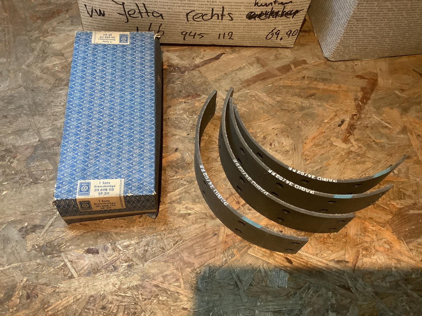 Vw Typ 3 Satz Bremsbeläge vorne 50 mm Original VW Ersatzteile NEU