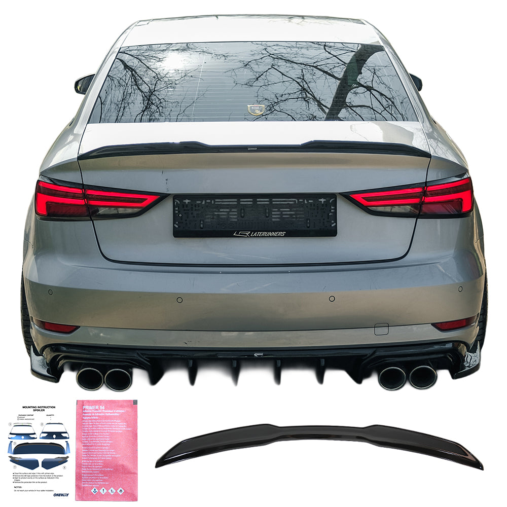 BK12.020 - Bodykit passend für AUDI S3 Limousine 8V Facelift 2016-2019 Hochglanz Schwarz