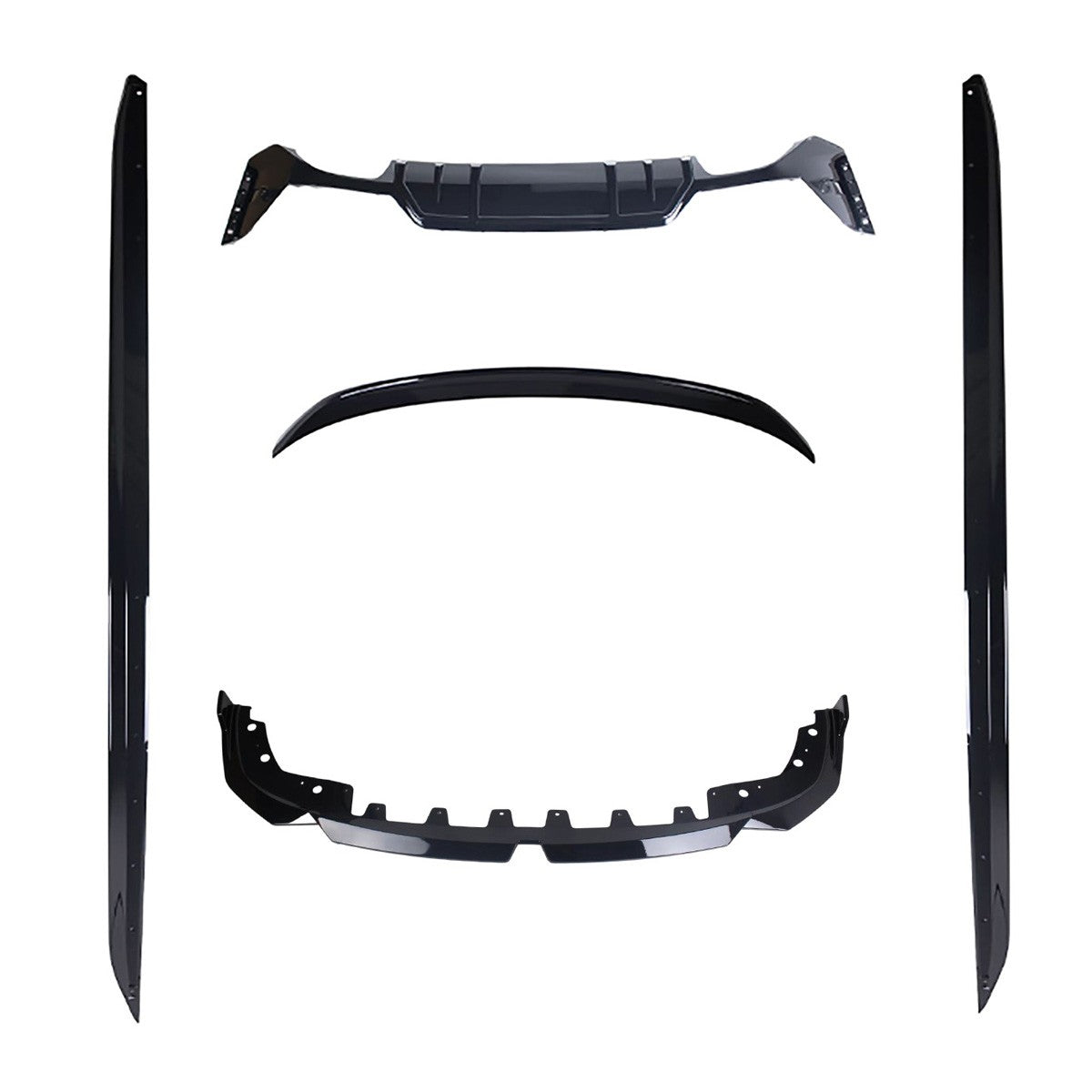 BK12.017-3 - Body Kit passend für BMW 1er F40 M-Pack / M135i 2019+ (Quadratischer Einfachauspuff links) Hochglanz Schwarz