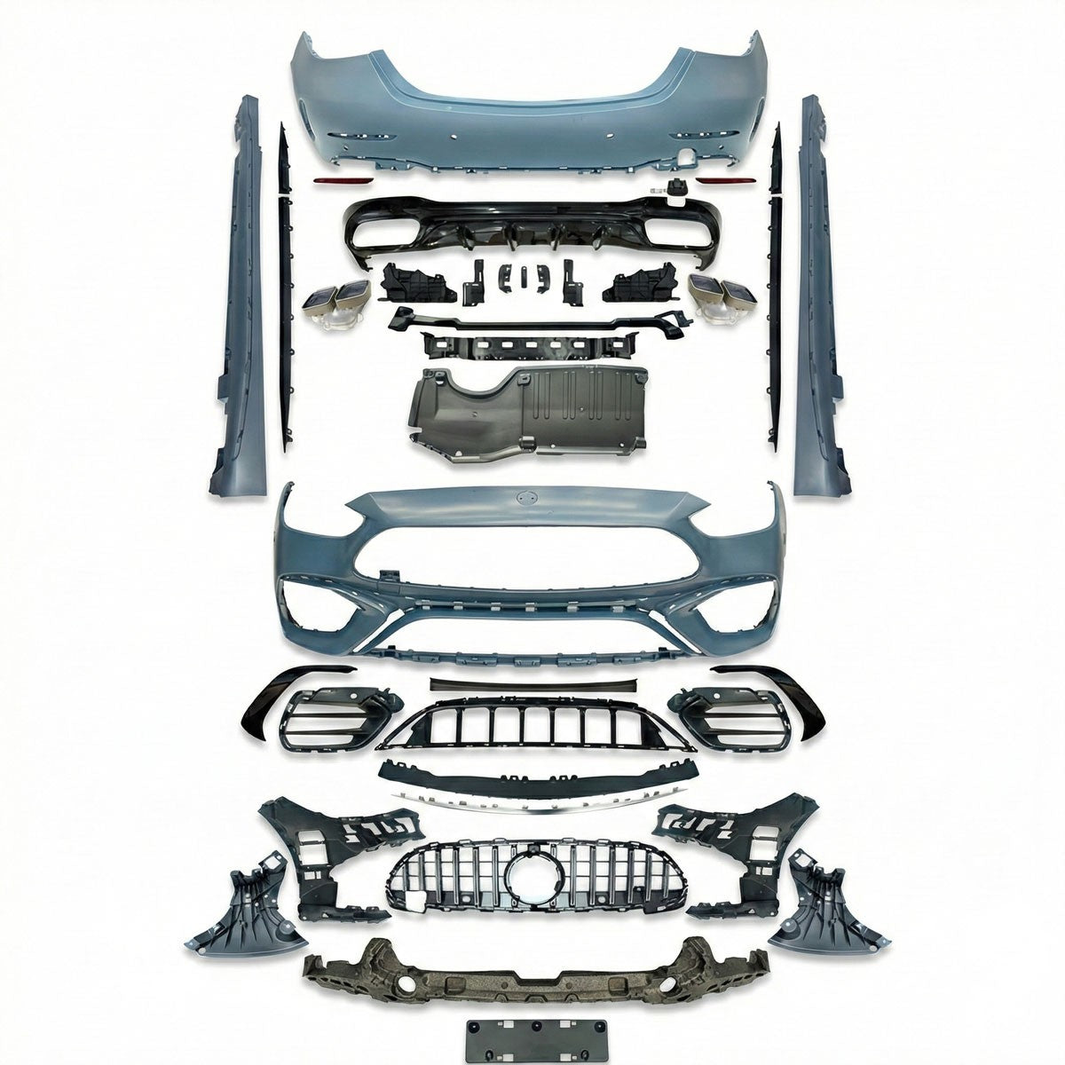Karosserie-Kit mit schwarzen Zubehörteilen passend für Mercedes C-Klasse W206 2021+