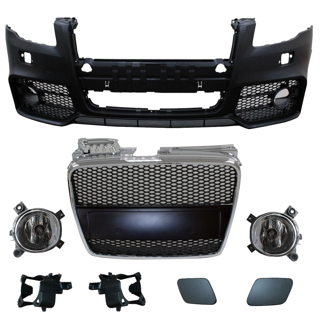 Sport Stoßstange Kühlergrill RS4-Stil Schwarz für AUDI A4 B7 Limousine Avant 2005-2008