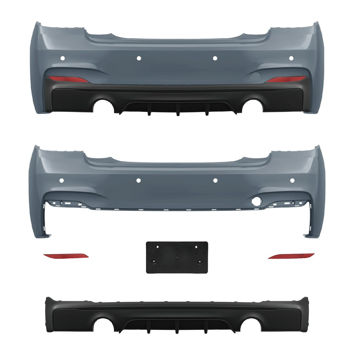 Heckstoßstange mit PDC Diffusor passend für BMW 2er F22 F23 2013-2021