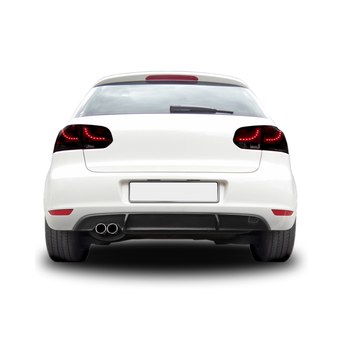 Heckstoßstange Diffusor Matt Schwarz passend für VW Golf 6 2008-2012