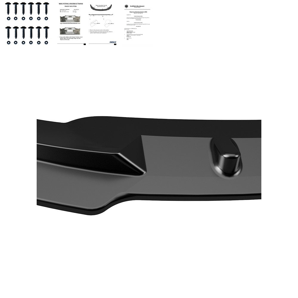 Frontsplitter passend für MERCEDES Sprinter W907 2018+ Version 2 mit ABE TÜV Hochglanz Schwarz