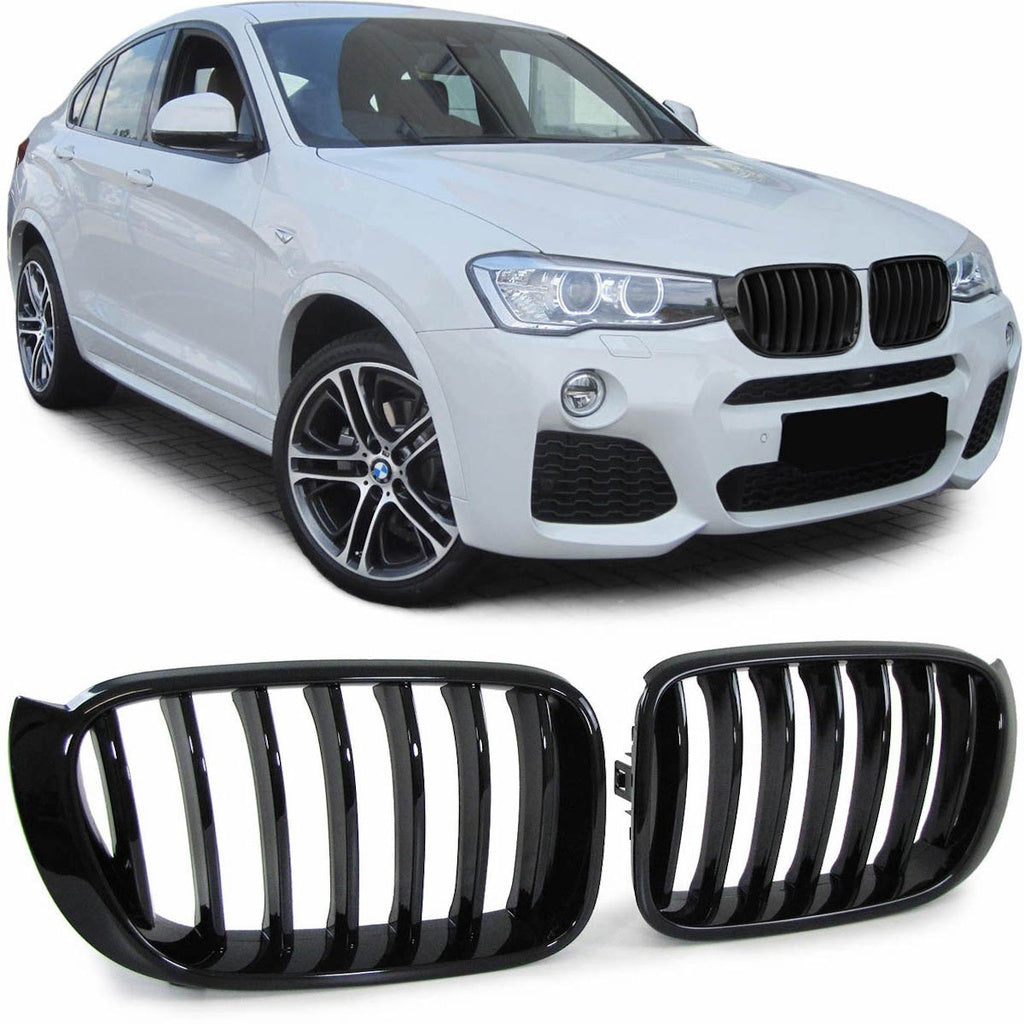 Glänzender schwarzer Kühlergrill BMW X3 F25 Facelift 2014-2017 X4 F26 Einzellinie