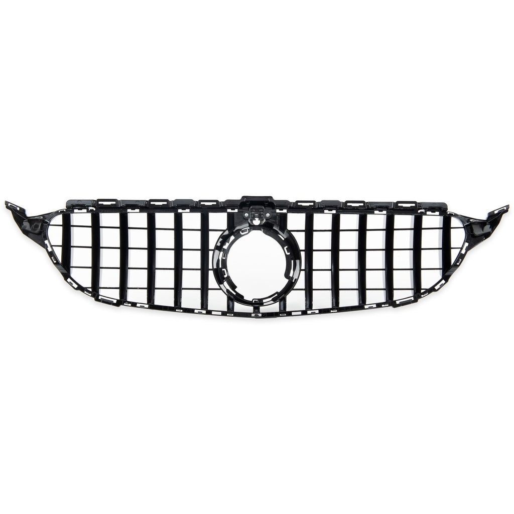 Panamericana GT Frontgrill Glänzend Schwarz mit Kamera für Mercedes C-Klasse W205