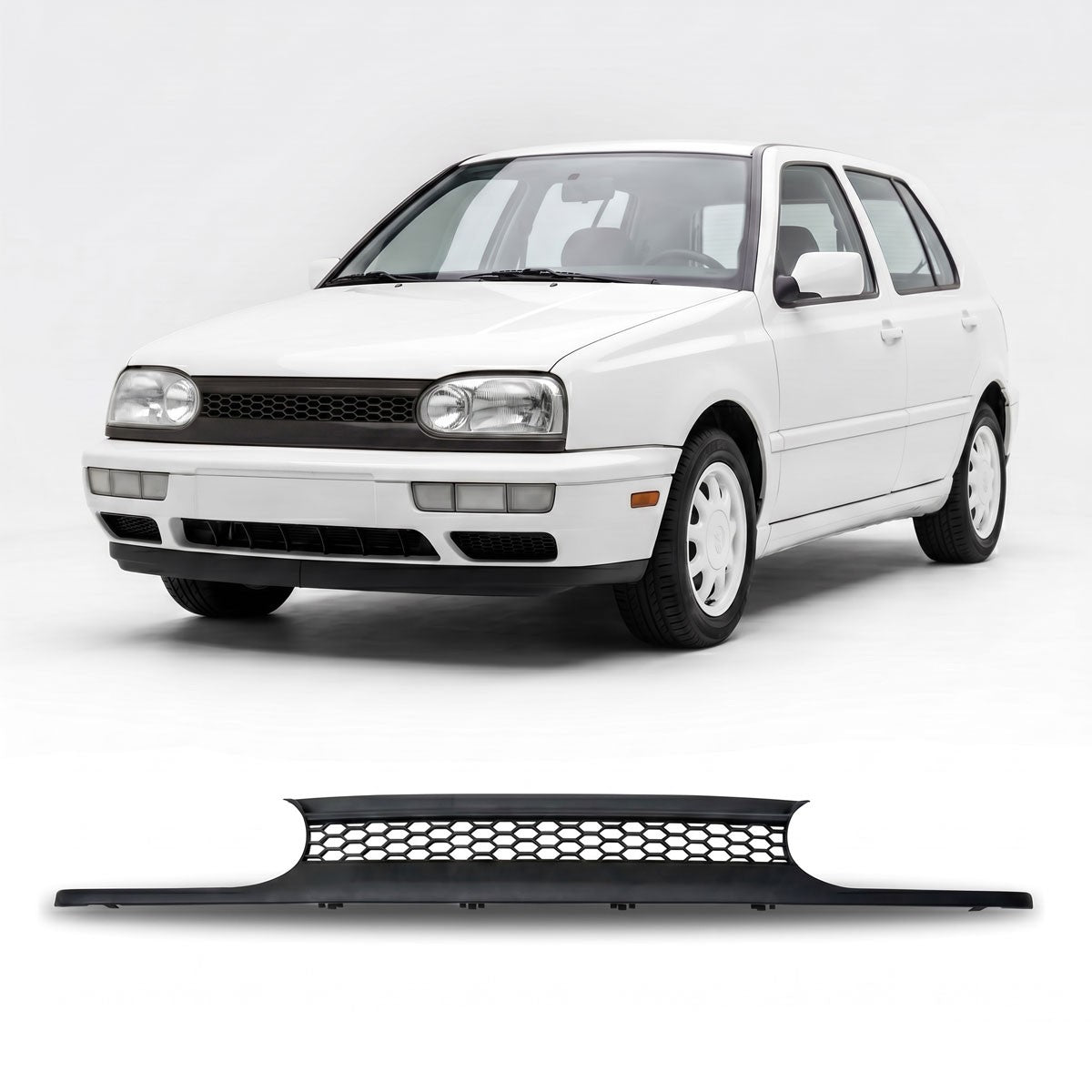 Matt Schwarz Kühlergrill ohne Emblem passend für VW Golf 3 1991-1997