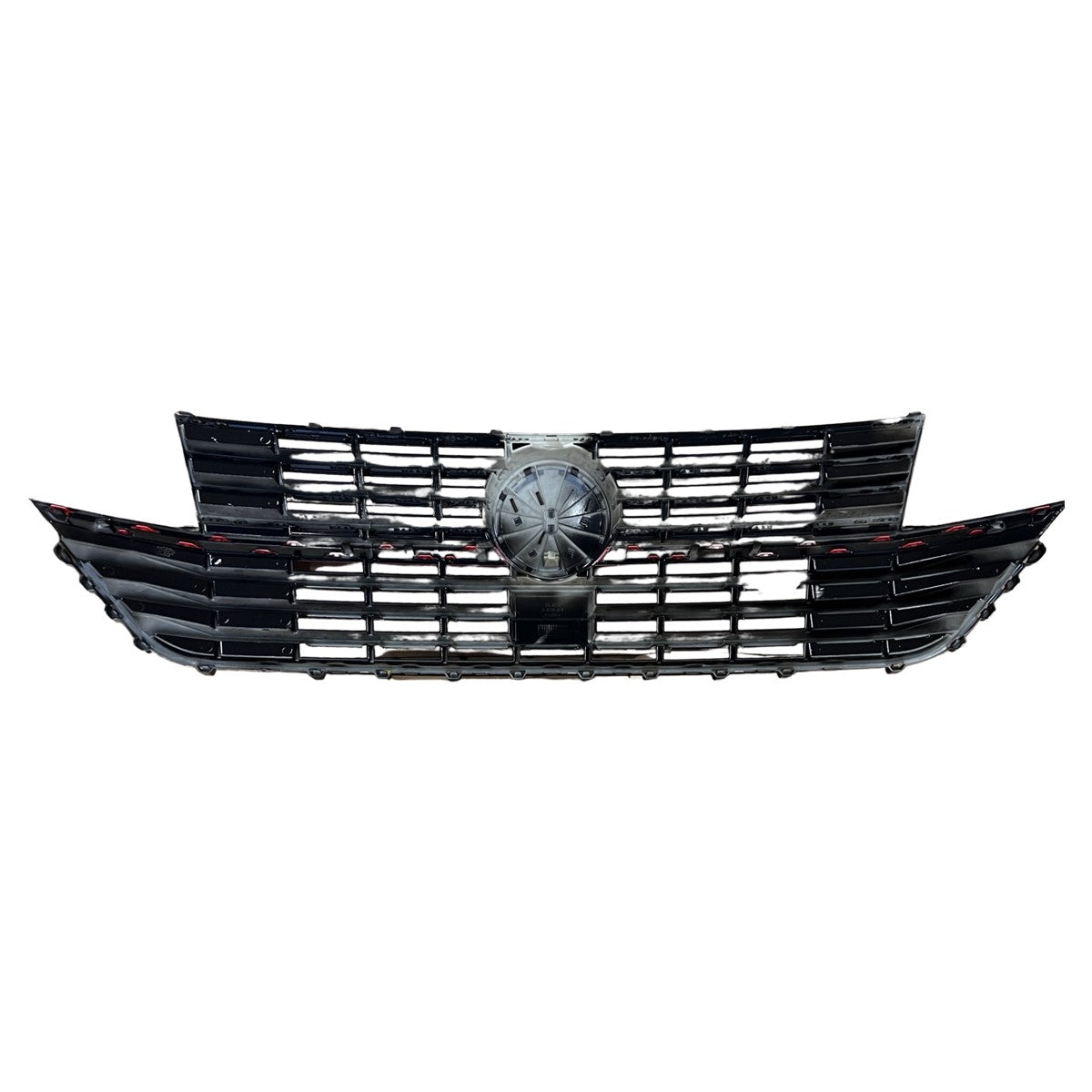 Kühlergrill Hochglanz Schwarz mit roten Akzenten passend für VW Transporter T6.1 2019-2024