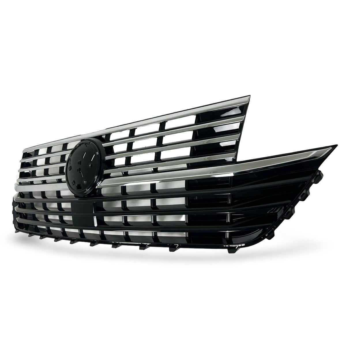 Kühlergrill Hochglanz Schwarz mit 5 Chromleisten passend für VW T6.1 2019-2024