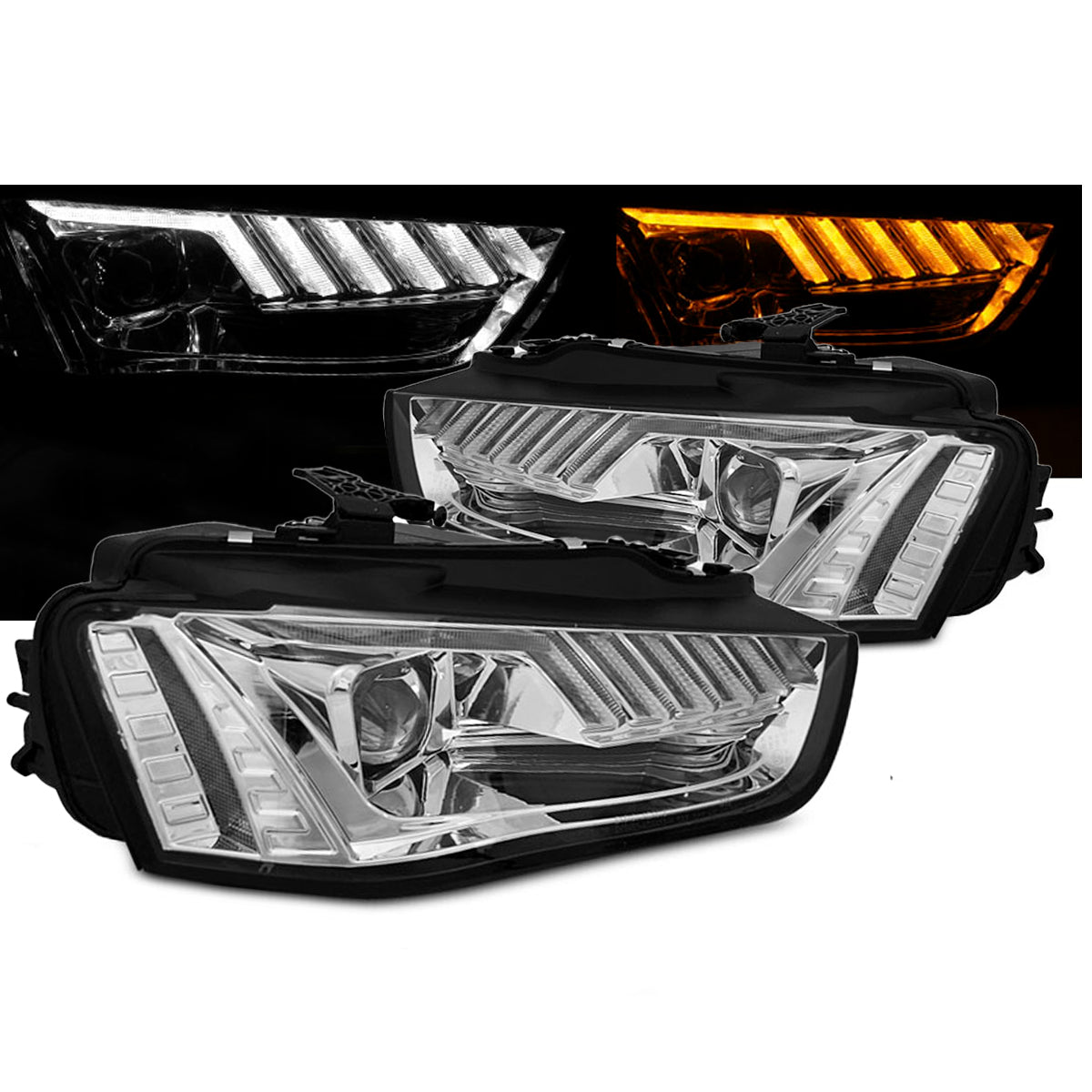 Scheinwerfer LED Chrom SEQ passend für Audi A4 B8 12-15