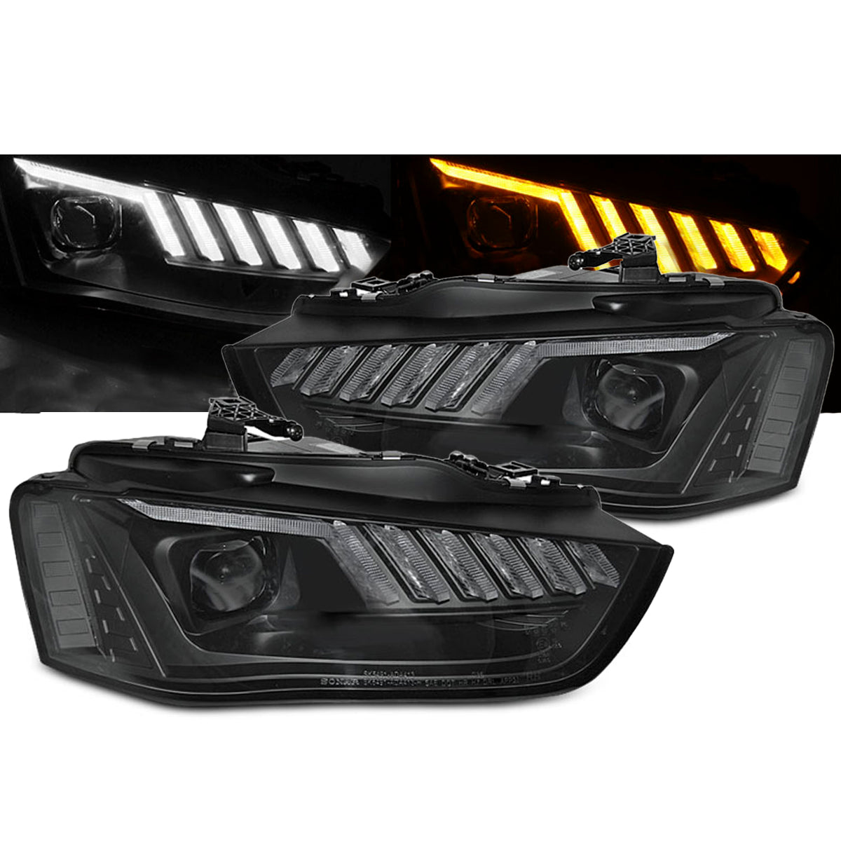 Scheinwerfer LED Schwarz SEQ passend für Audi A4 B8 12-15