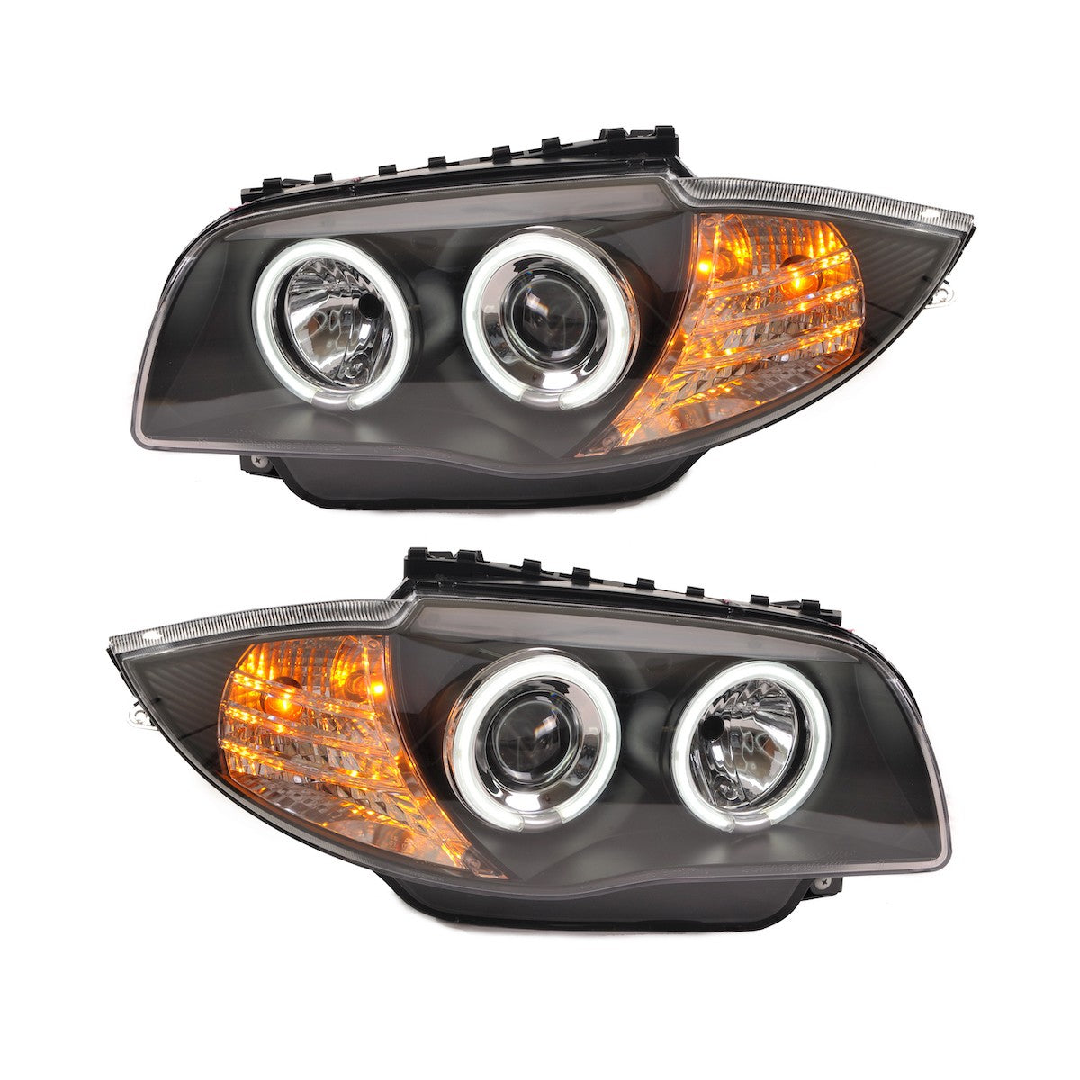 Halogenscheinwerfer Schwarz CCFL passend für BMW 1er E81 E82 E87 E88 2004-2011