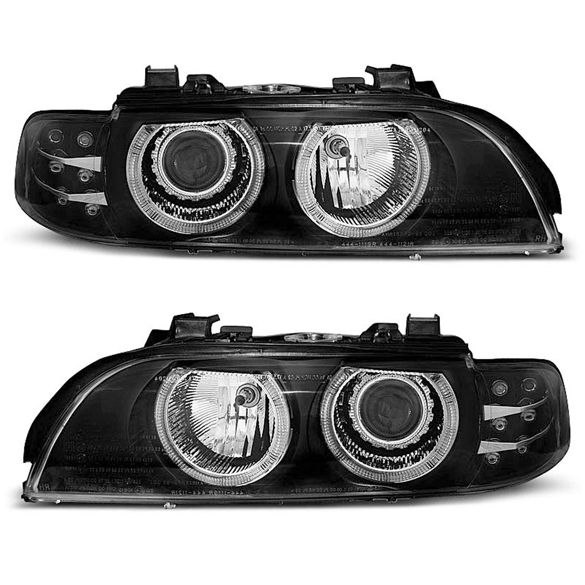 Scheinwerfer Angel Eyes Schwarz mit LED Blinker passend für BMW E39 09.95-06.03