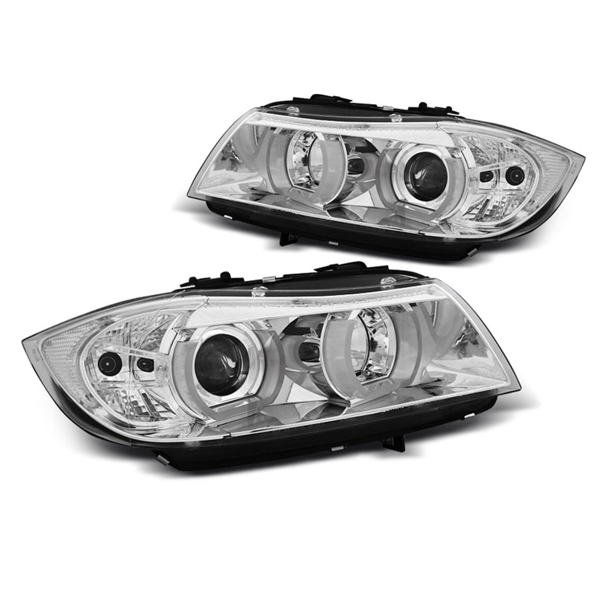 Scheinwerfer U-LED Licht 3D Chrom passend für BMW E90/E91 03.05-08.08