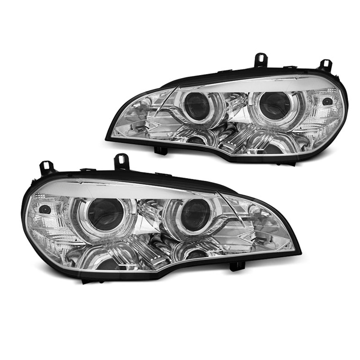 XENON Scheinwerfer Angel Eyes LED Tagfahrlicht Chrom passend für BMW X5 E70 07-10