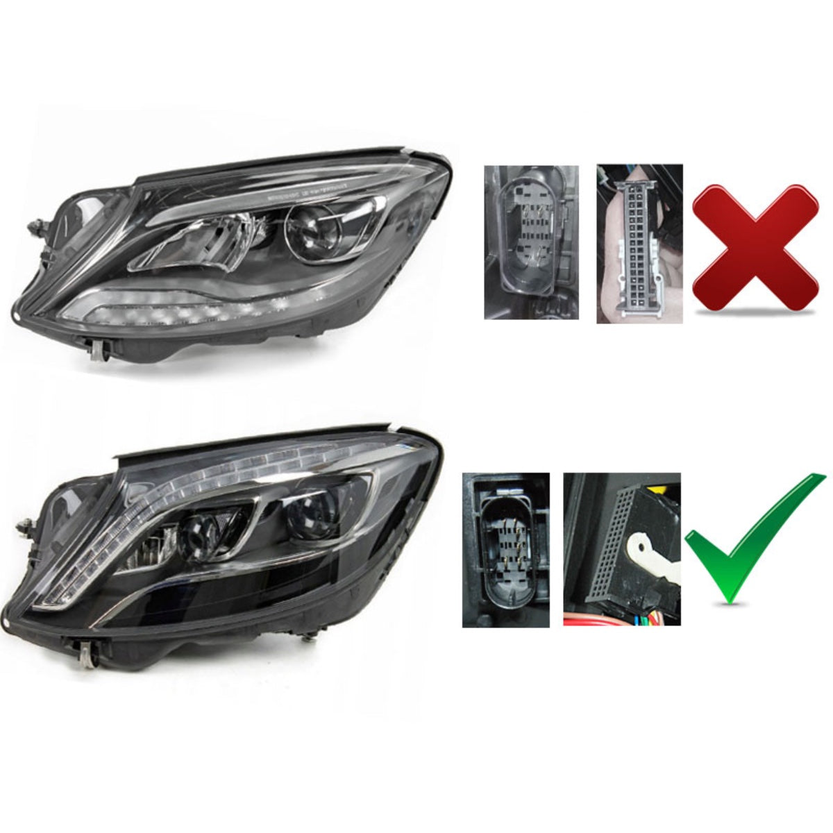 Scheinwerfer LED Schwarz passend für Mercedes W222 13-17