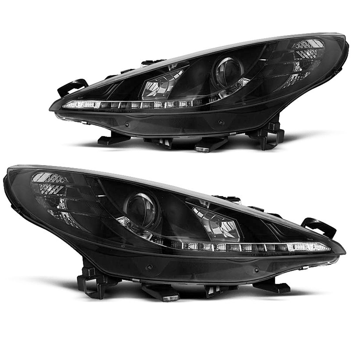 Scheinwerfer passend für Peugeot 207 05.06-06.12 Daylight Schwarz