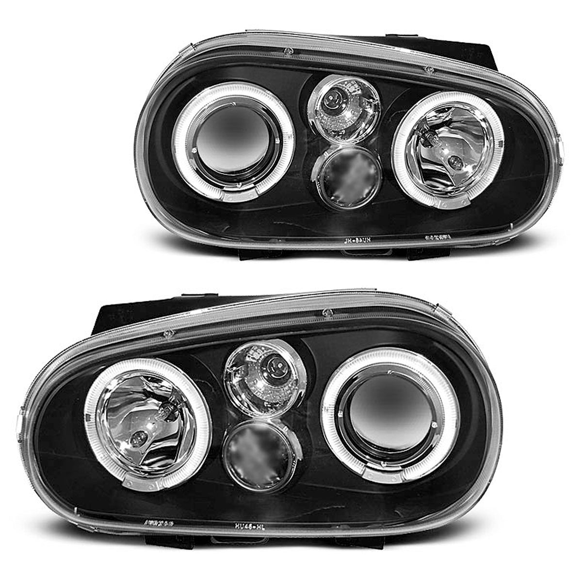 Scheinwerfer Angel Eyes Schwarz passend für VW Golf 4 09.97-09.03