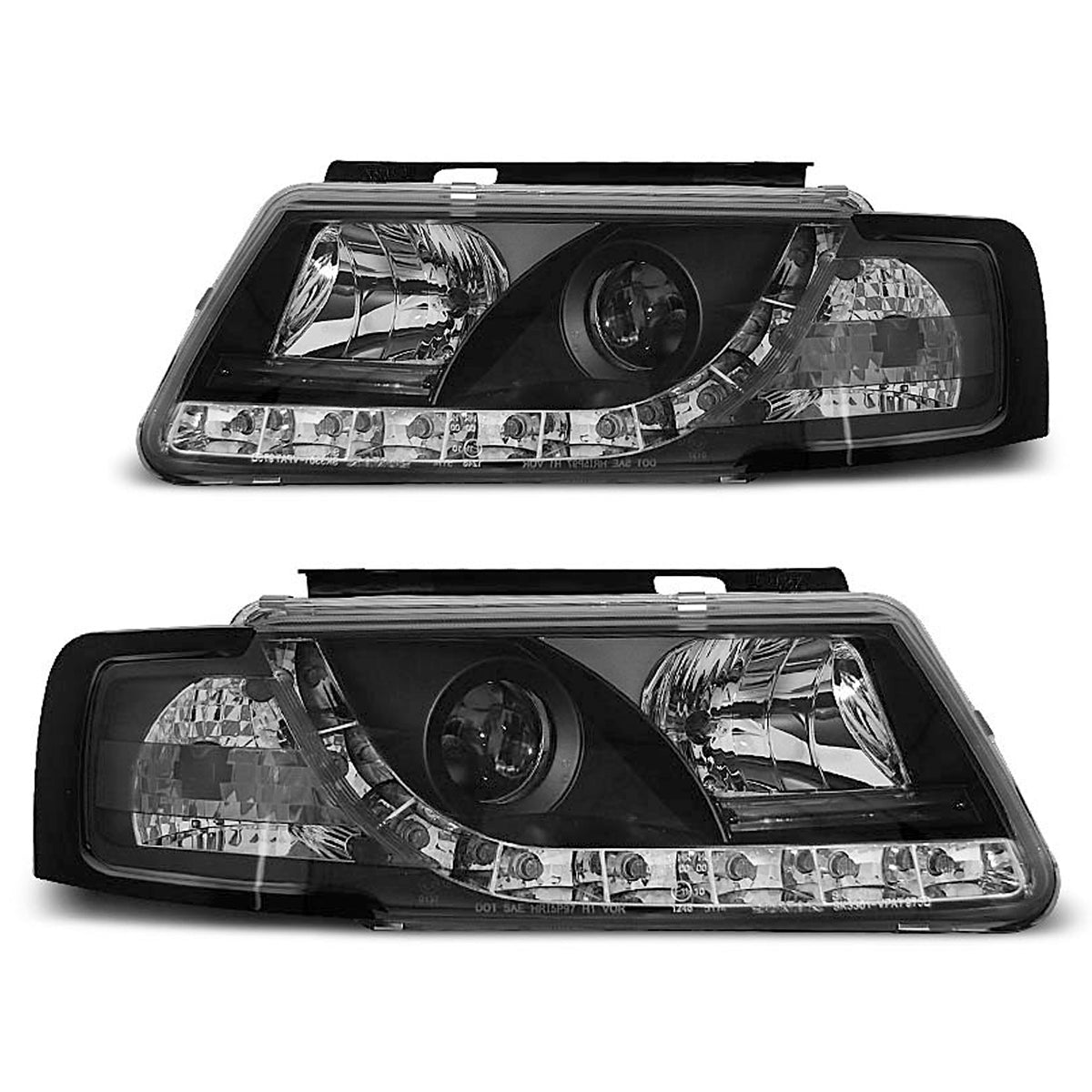 Scheinwerfer True DRL Schwarz passend für VW Passat B5 3B 11.96-08.00