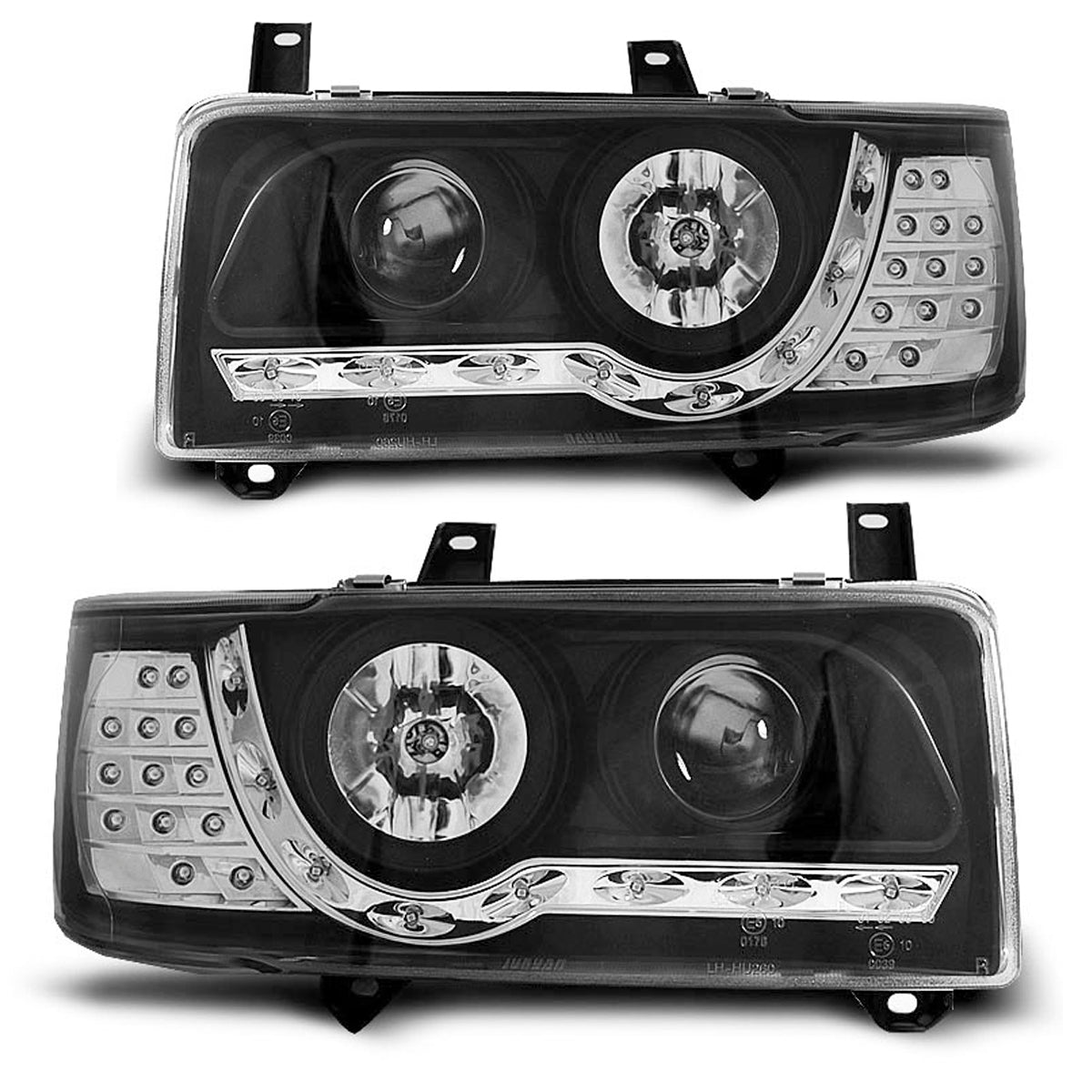 Scheinwerfer Tagfahrlicht Schwarz passend für VW T4 90-03.03 Transporter