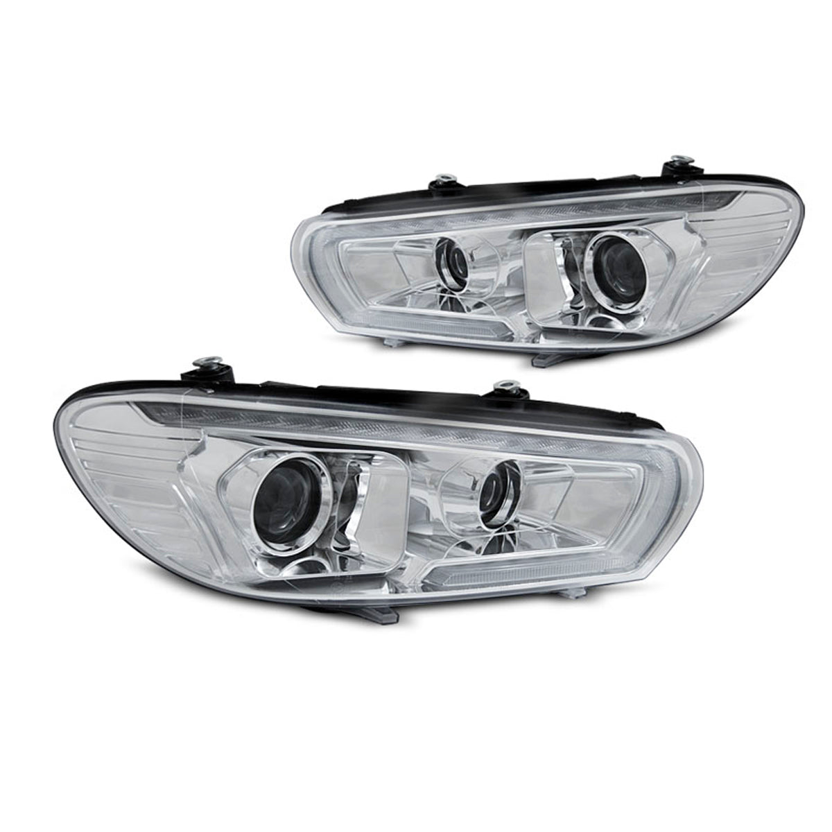Scheinwerfer Röhren SEQ LED Chrom passend für VW Scirocco 14-17
