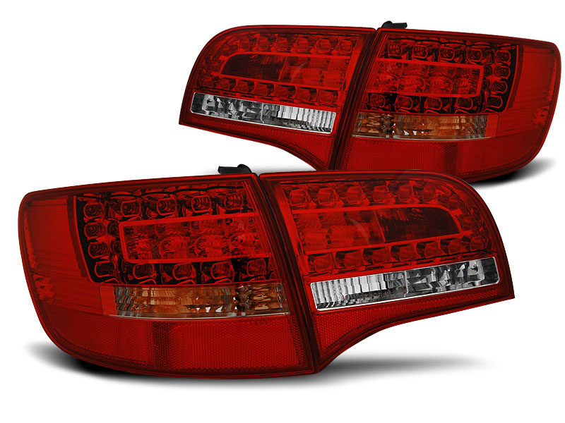 Tuning-Tec LED Rückleuchten für Audi A6 4F (C6) Avant 04-08 rot/klar in Facelift Optik