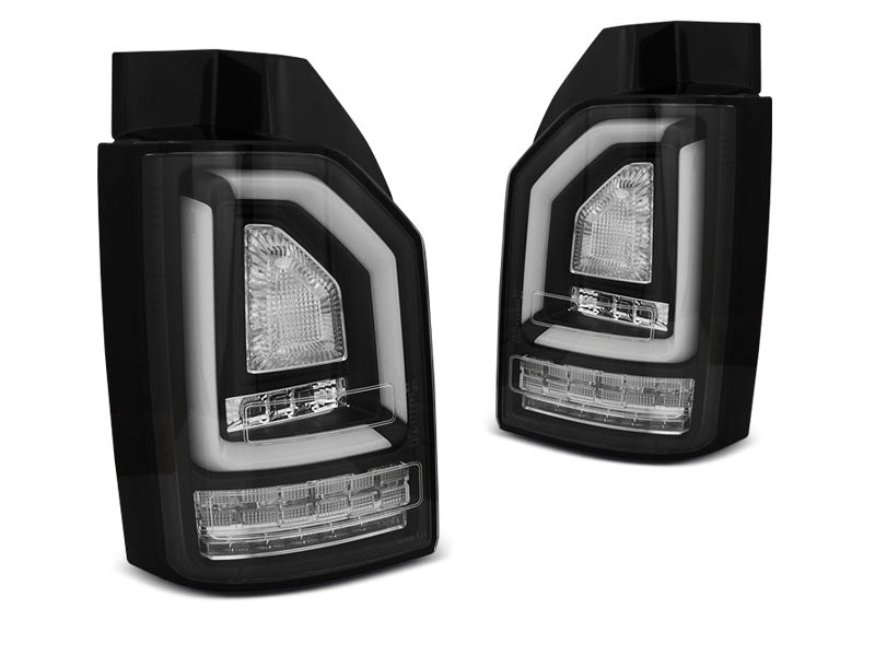 Tuning-Tec Voll LED Lightbar Rückleuchten für VW T6 15-19 schwarz/klar mit dynamischen Blinker
