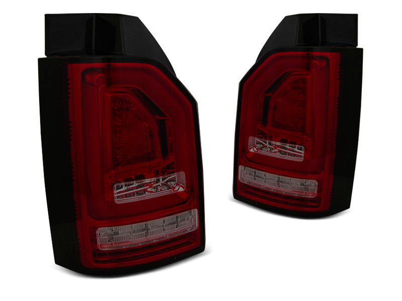 Tuning-Tec Voll LED Lightbar Rückleuchten für VW T5 03-09 rot/rauch mit dynamischem Blinker