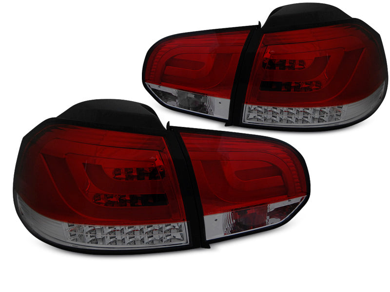 Tuning-Tec LED Lightbar Rückleuchten für VW Golf 6 (VI) 08-12 rot/rauch mit LED Blinker