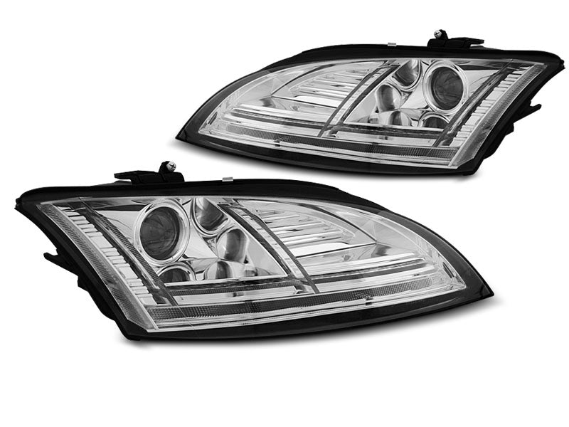 Tuning-Tec Xenon LED Tagfahrlicht Scheinwerfer für Audi TT 8J 10-14 chrom mit Kurvenlicht