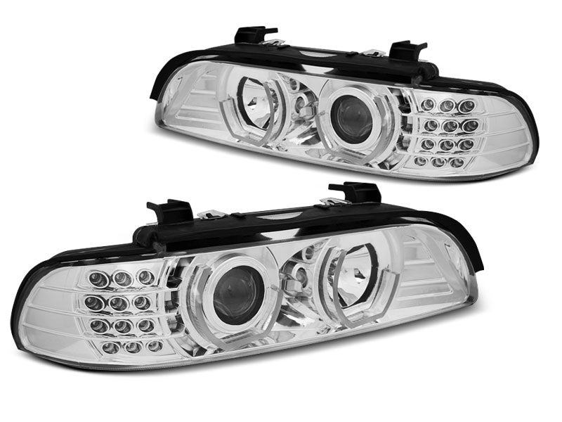 Tuning-Tec LED 3D Angel Eyes Scheinwerfer für BMW 5er E39 95-03 chrom