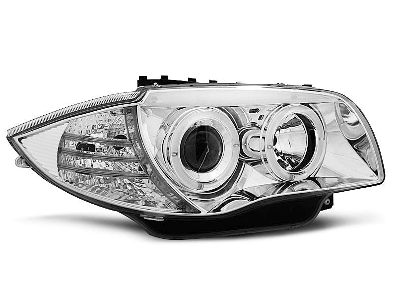 Tuning-Tec LED Angel Eyes Scheinwerfer für BMW 1er E81, E82, E87, E88 04-11 chrom