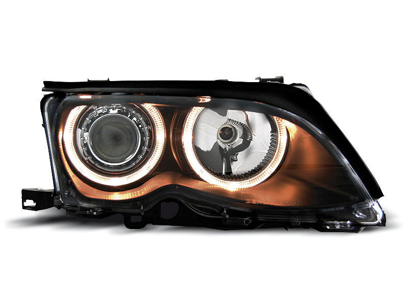 Tuning-Tec LED Angel Eyes Scheinwerfer für BMW 3er E46 01-05 schwarz Set