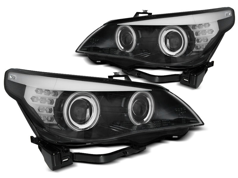 Tuning-Tec Xenon D2S CCFL Angel Eyes Scheinwerfer für BMW 5er E60/E61 03-05 schwarz