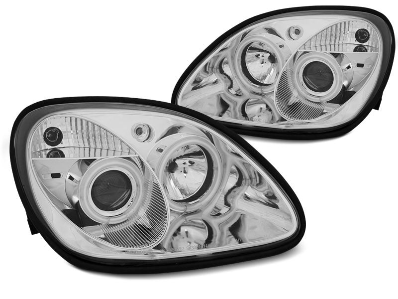 Tuning-Tec CCFL Angel Eyes Scheinwerfer für Mercedes Benz SLK R170 96-04 chrom