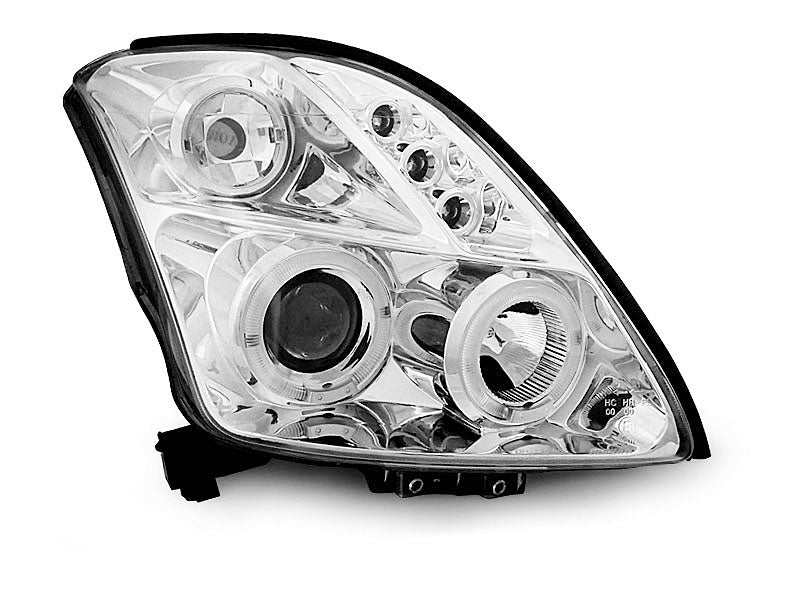 Tuning-Tec LED Angel Eyes Scheinwerfer für Suzuki Swift 05-10 chrom