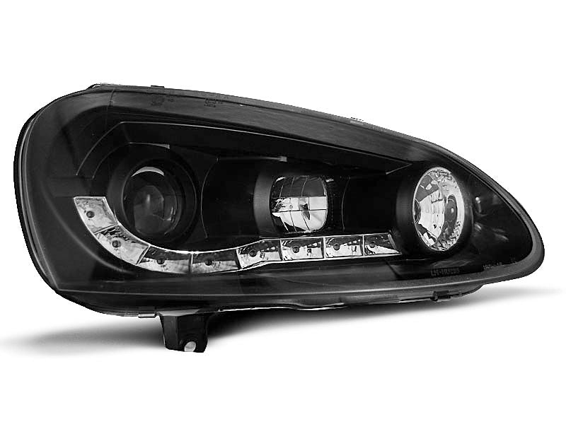 Tuning-Tec LED Tagfahrlicht Scheinwerfer für VW Golf 5 03-09 schwarz