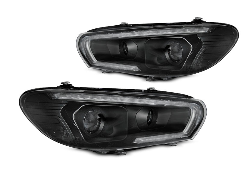 Tuning-Tec LED Tagfahrlicht Scheinwerfer für VW Scirocco III 14-17 schwarz dynamisch