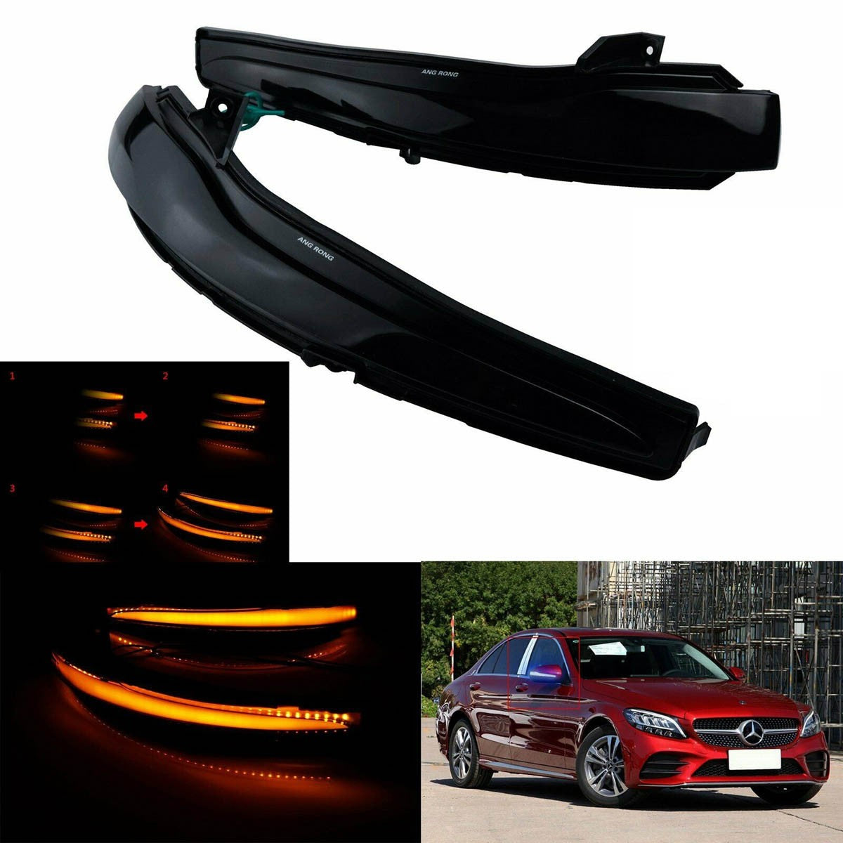 Dynamisches LED Spiegelblinker Set passend für Mercedes C/V/S-Klasse 2014-2021