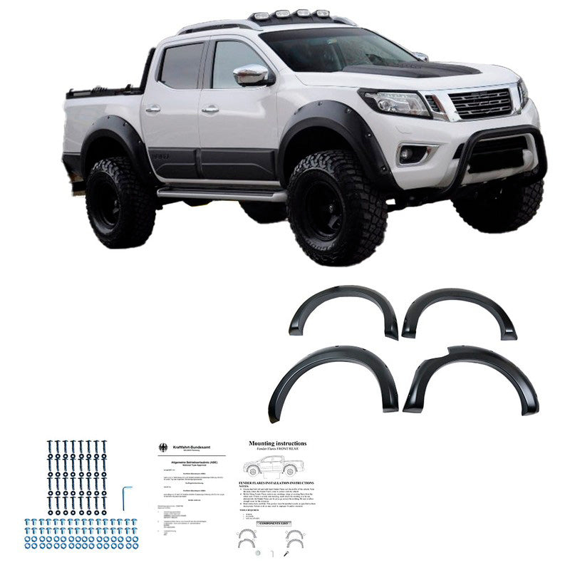 Oneway Satz Kotflügelverbreiterungen passend für Nissan Navara NP300 (D23) 2014-2017 - Mattschwarz